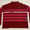 Tahari NEW  Maroon Mock Neck Stripe Sweater Size XLarge Photo 2