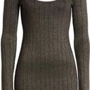 Chelsea28  Metallic Ribbed Long Sleeve Cut Out Mini Dress Size M Photo 2