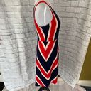 EXPRESS women M v-cut tank top wrap dress w/side tie red blue & white Photo 5