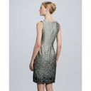 Carmen Marc Valvo  Jacquard Dress with Ombre-Effect Shading Rose Design Size 12 Photo 4