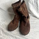 INC ‎ Brown Suede Gold Studded Boots with Buckle Size 9M Photo 8