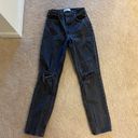 Abercrombie & Fitch Abercrombie Curve Love 90s Ultra High Rise Straight Jeans In Ripped Black Wash 26R Photo 3