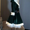 ma*rs Short Green Hooded Dress White FauxFur Trim  Claus Santa Christmas Size L NEW Photo 2
