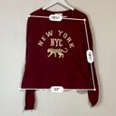 Treasure & Bond Women’s NYC Cheetah Long Sleeve Tee Burgundy Size Large NWT Photo 5