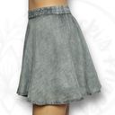 Anthropologie  Raga Embroidered Mineral Wash Skater Mini Skirt Sage Green S Photo 2