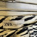 ZARA  Black & White Zebra Print Straight Wide Leg Denim Jeans EUC Sz 8 Cotton Photo 3