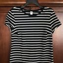 Old Navy 🛍 4/$20  Black White Striped Summer Dress L Photo 3