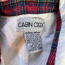 Cabin creek  Vintage Button Up Plaid White Red Christmas Holiday Winter Medium Photo 2