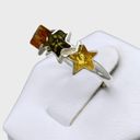 Sterling Silver Genuine Baltic Amber Stars Ring - Sz 8 Photo 1