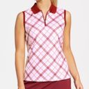 Lady Hagen  Clubhouse Polo Sleeveless Polo Golf Top Plaid Pink NWT Photo 0