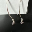 Onyx  bead and sterling silver EUC dangle earrings.  Genuine stones & marked 925 Photo 0