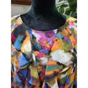 New York & Co. Women's Multicolor Round Neck Long Sleeve Ruffle Blouse Size Large Photo 2