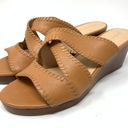 Jack Rogers  Women's Size 10 Open Toe Jackie Wedge Heeled Sandal Brown Leather Photo 1