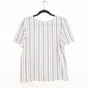 The Outfit Grey And White Striped Lightweight Blouse Photo 1