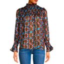 Elan  Brown Geo Foil Bell Sleeve Blouse Size Small NWT Photo 12