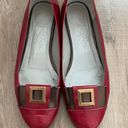 Salvatore Ferragamo Red Leather Flat Shoes Size 7 B Photo 0