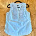 Talbots  blue beaded front sleeveless blouse size medium petite Photo 8