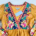 Antonio Melani  Emma Long Sleeve Mini Dress Boho Paisley Print Yellow Size 12 New Photo 3