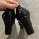 Cathy Jean  Black Leather Chunky Heel Pumps SZ 7.5 Photo 3