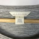 Caslon  Light Gray Flora Stripe Pocket Bust Short Sleeve T-Shirt M Photo 3