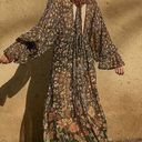 Rococo  Sand Hana Printed Kaftan Maxi Dress Black Metallic Thread Size XS NWT Photo 15