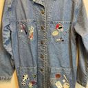 Christopher & Banks  90s Vintage Denim Corduroy Collar Sports Embroidered Jacket Photo 3