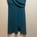 Reiss  Marling Asymmetric Faux Wrap Front Sleeveless Midi Dress Teal Size 12 Photo 3