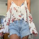 Audrey White Floral Crop Top Photo 0