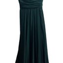 La Femme Strapless Sweetheart Satin Wrap Bodice Maxi Gown Emerald Green Photo 2