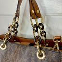 Michael Kors COPY -  EUC Cynthia Satchel & Crossbody Bag Black & Brown Monogram … Photo 7