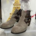 Isola  "Darnell" Suede Buckle Cutout Ankle Booties - Size 10 Photo 0