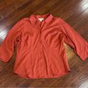 Dress Barn Burnt orange V-neck button up shirt size XL Photo 1