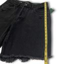 Wild Fable NWT 10 Black Wash Denim High Rise Bermuda Shorts Long Cutoff Hems New Photo 5