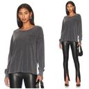 Free People  Fade Into You Knit Top in Washed Black Size X-Large Photo 1