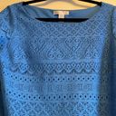 London Times  | Blue Lace Patterned Mini Dress Lined Size 10 Photo 1