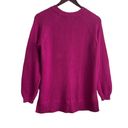 Time And Tru  Women Sweater S Fuchsia Long Sleeve Waffle Knit High Low Hem Cozy Photo 2