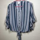 Harper Heritage  Cropped front tie short sleeve stripped top size XS Photo 2