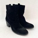 Sam Edelman  Black Suede Farrell Western Style High Cut Heeled Ankle Boots 8 Photo 4