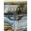 Harper  Dark Wash Denim Button Front Cable Trim Mini Skirt Size Medium Photo 1