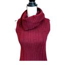 Tahari  Maroon Turtleneck Sleeveless Tunic Sweater Wool & Yak Hair Blend Size M Photo 3