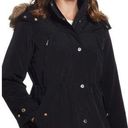 Gallery NWT  Faux Fur Trim Hoodie Soccer Mom Polyfill Jacket Coat Black S Photo 0