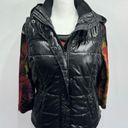 New York & Co. Shiny Black Hooded Quilted Puffer Vest Women’s Size Medium Photo 2