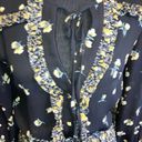 New with tags Renamed small black sheer floral cinched button down shirt boho Photo 2