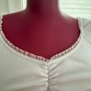 The Moon Heart Stars Y2K vintage white ruffled sleeve top with ruched bust M… Photo 2