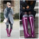 Hunter  Original Tall Gloss Rain Boots Purple Burgundy Magenta 6 Photo 2