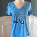 Athletic Works Tee Shirt V Neck Gym Leisure Short Sleeve Pizza Womens Small Humorous Photo 3