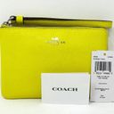 Coach  Corner Zip Wristlet in Bright Yellow Leather 58032 Photo 1