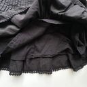 Tularosa  Mini Pleated Ruffle Embroidered Front Tie Skirt Black Size M Photo 3