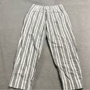 Madewell  Linen-Cotton Paperbag Pants in Dark Baltic Stripe Size 8 EUC Photo 11