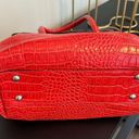 Patricia Nash  Notely Croco Embossed Leather Flap Satchel-Papaya Photo 5